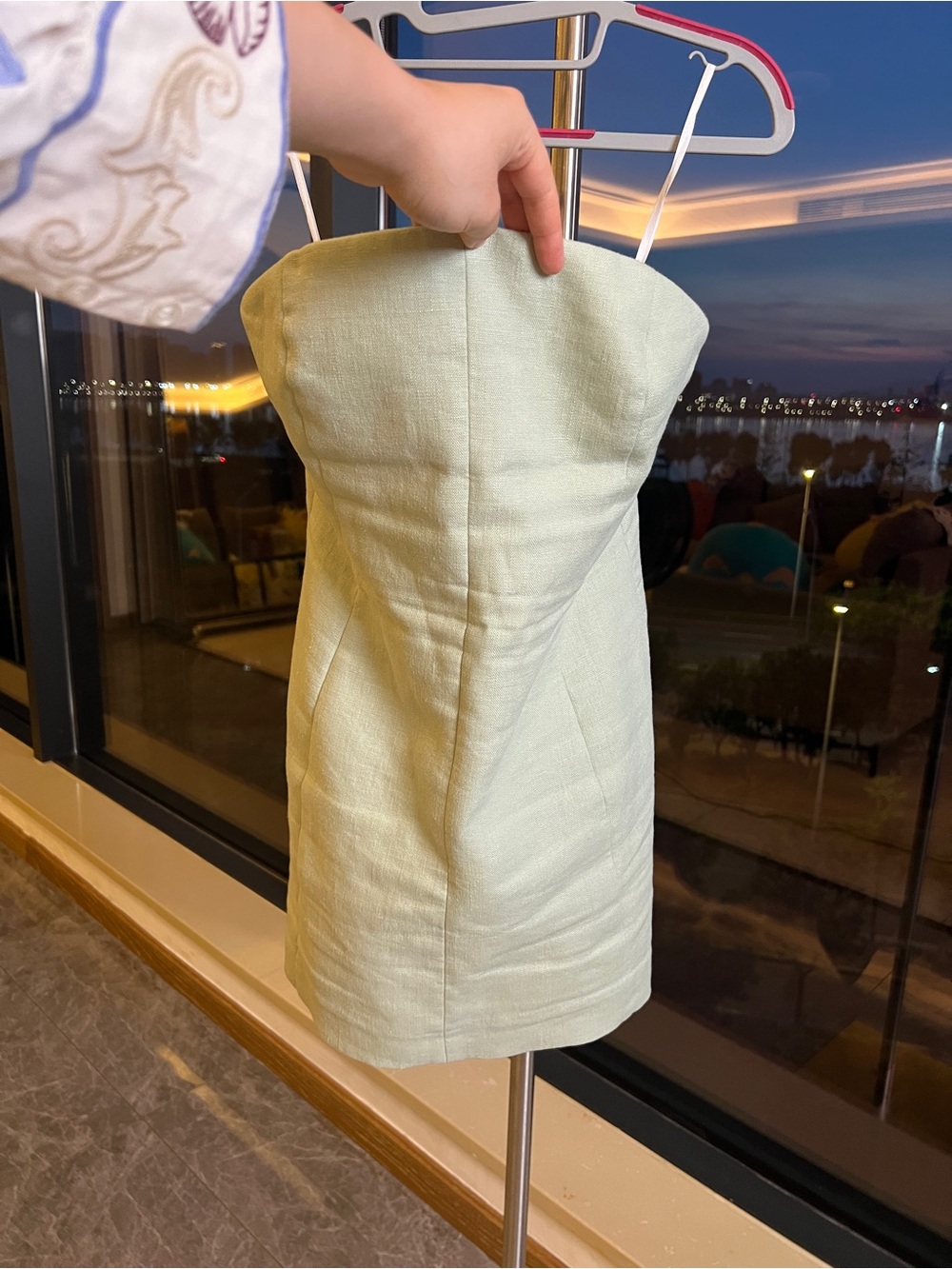 Venroy Mint Green Strapless 100% Linen Structured Corset Mini Dress NWOT - Picture 10 of 16